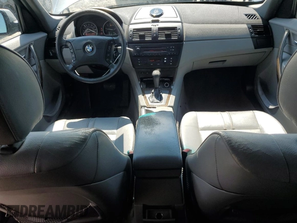 2005 BMW X3 3.0i with VIN WBXPA93495WD11807, listed as a Copart auction lot 58257665 with 207,752 mi miles and Salvage title. Bid and sale history available at DreamBid. Image 8.
