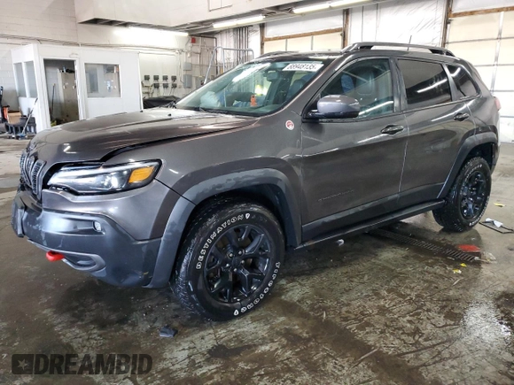 2019 Jeep Cherokee Trailhawk Elite with VIN 1C4PJMBX2KD112355, listed as a Copart auction lot 88948135 with 130,136 mi miles and Salvage Title. Bid and sale history available at carsss.com. Image 1.