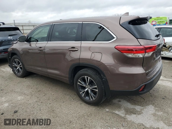 2018 Toyota Highlander LE с VIN 5TDBZRFH6JS812871, выставлен на аукционе Copart как лот 80105144 с пробегом 33 024 миль миль и Списание • Salvage title. История ставок и продаж доступна на DreamBid. Изображение 2.