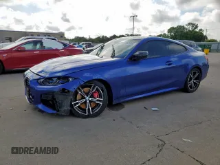 2021 BMW 4 Series M440i xDrive with VIN WBA13AR04MCG80154, listed as a Copart auction lot 58526865 with Not provided miles and Salvage title. Bid and sale history available at DreamBid. Image 1.