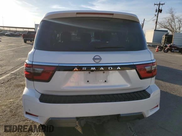 2023 Nissan Armada SV with VIN JN8AY2AC7P9182727, listed as a Copart auction lot 84974564 with 42,959 mi miles and Salvage Title. Bid and sale history available at carsss.com. Image 6.