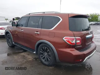 2018 Nissan Armada Platinum with VIN JN8AY2NE6J9731093, listed as a IAAI auction lot 42313252 with 125,617 mi miles and . Bid and sale history available at DreamBid. Image 3.