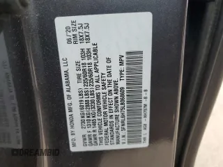 2020 Honda Odyssey EX-L with VIN 5FNRL6H75LB068609, listed as a Copart auction lot 52558295 with 59,841 mi miles and Salvage Title. Bid and sale history available at carsss.com. Image 14.
