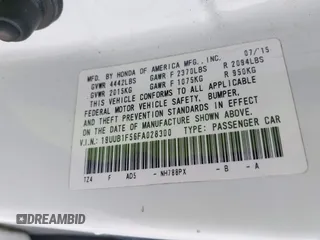 2015 Acura TLX Technology z VIN 19UUB1F56FA028300, wystawiony jako IAAI lot #41895422 z przebiegiem 188 353 mil mil oraz . Historia ofert i sprzedaży dostępna na DreamBid. Obrazek 9.