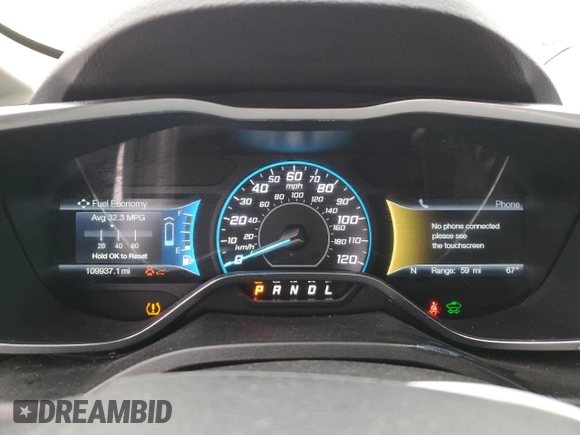 2016 Ford C-Max Energi SEL with VIN 1FADP5CU9GL120418, listed as a Copart auction lot 44120114 with 109,937 mi miles. Bid and sale history available at carsss.com. Image 9.
