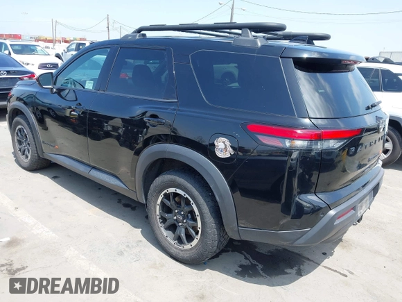 2023 Nissan Pathfinder Rock Creek with VIN 5N1DR3BD6PC258228, listed as a IAAI auction lot 42494821 with 33,928 mi miles and . Bid and sale history available at DreamBid. Image 3.