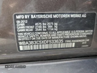 2013 BMW 3 Series 328i xDrive with VIN WBA3B3C5XDF533635, listed as a Copart auction lot 52746075 with 94,722 mi miles and Salvage Title. Bid and sale history available at carsss.com. Image 12.