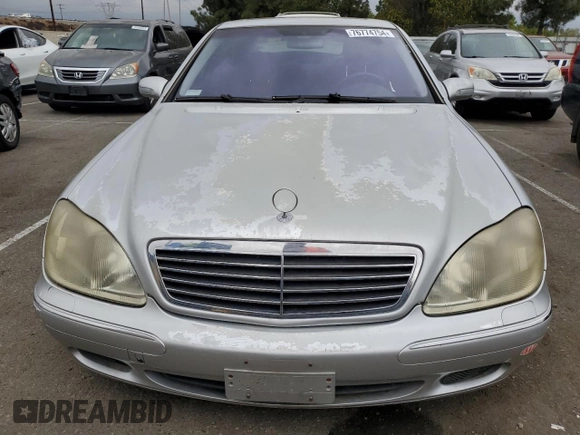 2001 Mercedes-Benz S-Class with VIN WDBNG70J81A140150, listed as a Copart auction lot 76774754 with 160,105 mi miles and Clean Title. Bid and sale history available at carsss.com. Image 5.