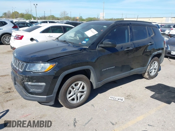 2018 Jeep Compass Sport with VIN 3C4NJCABXJT214907, listed as a IAAI auction lot 41814215 with 96,111 mi miles and . Bid and sale history available at DreamBid. Image 17.