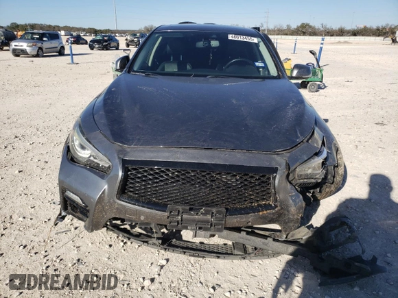 2014 Infiniti Q50 Hybrid Sport with VIN JN1AV7AP8EM692053, listed as a Copart auction lot 48013455 with 81,396 mi miles and Salvage Title. Bid and sale history available at carsss.com. Image 5.