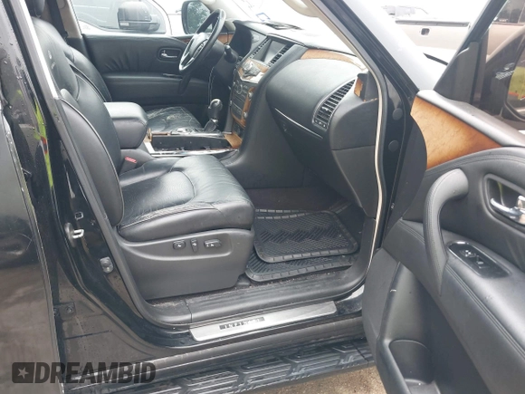 2011 Infiniti QX56 8-passenger with VIN JN8AZ2ND5B9700066, listed as a IAAI auction lot 42164816 with 185,093 mi miles. Bid and sale history available at carsss.com. Image 5.