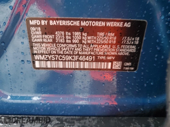 2019 MINI Countryman Cooper z VIN WMZYS7C59K3F46491, wystawiony jako Copart lot #48635555 z przebiegiem 68 235 mil mil oraz Szkoda całkowita • Salvage title. Historia ofert i sprzedaży dostępna na DreamBid. Obrazek 15.