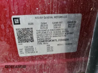 2020 Chevrolet Traverse LT Cloth with VIN 1GNERGKW7LJ198829, listed as a Copart auction lot 47864175 with 73,707 mi miles and Salvage Title. Bid and sale history available at carsss.com. Image 13.