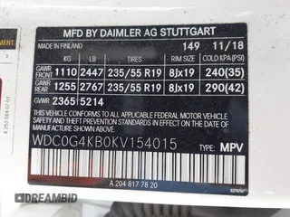 2019 Mercedes-Benz GLC 300 z VIN WDC0G4KB0KV154015, wystawiony jako IAAI lot #41049218 z przebiegiem 38 473 mil mil oraz . Historia ofert i sprzedaży dostępna na DreamBid. Obrazek 9.