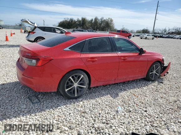 2022 Honda Civic Sedan Touring with VIN 2HGFE1F97NH306852, listed as a Copart auction lot 49012035 with 52,258 mi miles and Salvage Title. Bid and sale history available at carsss.com. Image 3.