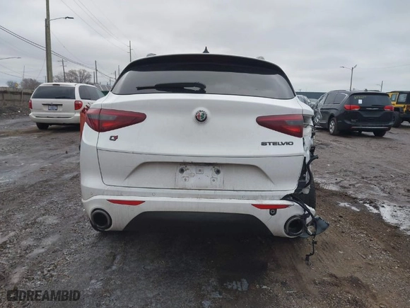 2021 Alfa Romeo Stelvio Ti with VIN ZASPAKBNXM7D15764, listed as a IAAI auction lot 41502764 with 48,714 mi miles. Bid and sale history available at carsss.com. Image 16.