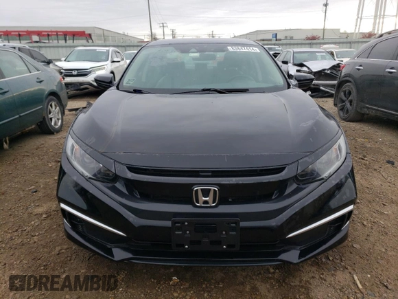 2019 Honda Civic LX with VIN 19XFC2F6XKE004169, listed as a Copart auction lot 83847414 with 65,517 mi miles and Salvage Title. Bid and sale history available at DreamBid. Image 5.