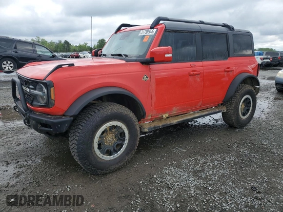 2023 Ford Bronco with VIN 1FMEE5DP5PLB97182, listed as a Copart auction lot 51738955 with 10,248 mi miles and Salvage title. Bid and sale history available at DreamBid. Image 1.