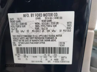 2012 Ford Escape XLS with VIN 1FMCU0C74CKB13755, listed as a IAAI auction lot 41539520 with 140,764 mi miles and . Bid and sale history available at DreamBid. Image 8.