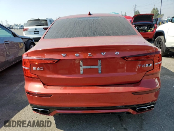 2019 Volvo S60 R-Design with VIN 7JRA22TM0KG001265, listed as a Copart auction lot 59937884 with 17,131 mi miles and Salvage Title. Bid and sale history available at carsss.com. Image 6.