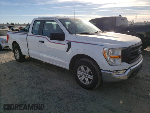 2021 Ford F-150 XL with VIN 1FTEX1CB0MKD56317, listed as a Copart auction lot 75570484 with 72,512 mi miles and Salvage title. Bid and sale history available at DreamBid. Image 4.