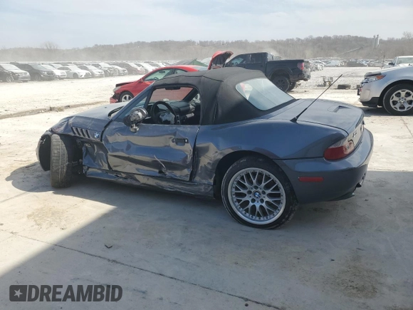 2000 BMW Z3 2.8 with VIN 4USCH3348YLF43514, listed as a Copart auction lot 49419295 with 139,107 mi miles and Salvage title. Bid and sale history available at DreamBid. Image 2.
