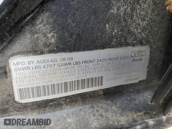 2010 Audi A4 2.0T Premium Plus with VIN WAUEFAFL7AN003331, listed as a Copart auction lot 78565013 with 122,708 mi miles and Salvage Title. Bid and sale history available at carsss.com. Image 12.