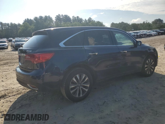 2016 Acura MDX Technology with VIN 5FRYD4H45GB054524, listed as a Copart auction lot 64028205 with 105,750 mi miles and Salvage title. Bid and sale history available at DreamBid. Image 3.