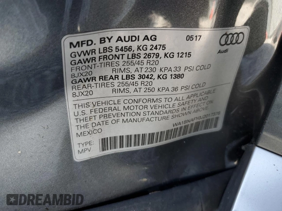 2018 Audi Q5 Premium Plus z VIN WA1BNAFY0J2017376, wystawiony jako Copart lot #58340795 z przebiegiem 75 345 mil mil oraz Szkoda całkowita • Salvage title. Historia ofert i sprzedaży dostępna na DreamBid. Obrazek 13.