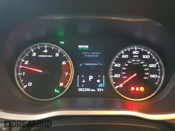 2018 Mitsubishi Eclipse Cross SE with VIN JA4AT5AAXJZ043929, listed as a Copart auction lot 57512045 with 82,296 mi miles and Salvage title. Bid and sale history available at DreamBid. Image 9.