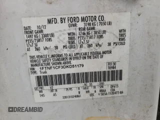 2013 Ford F-150 XL with VIN 1FTNF1CF3DKD51179, listed as a Copart auction lot 43833495 with 209,552 mi miles and Salvage Title. Bid and sale history available at carsss.com. Image 13.