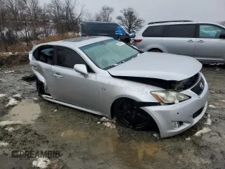 2010 Lexus IS 350 with VIN JTHBE5C24A5024681, listed as a Copart auction lot 45039015 with 158,335 mi miles and Salvage Title. Bid and sale history available at DreamBid. Image 4.