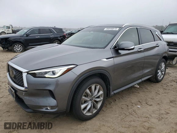 2021 Infiniti QX50 Essential с VIN 3PCAJ5CA0MF123145, выставлен на аукционе Copart как лот 46046815 с пробегом 54 634 миль миль и Списание • Salvage title. История ставок и продаж доступна на DreamBid. Изображение 1.