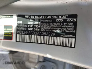 2010 Mercedes-Benz E 350 Luxury with VIN WDDHF5GB3AA056229, listed as a IAAI auction lot 42064644 with 159,957 mi miles and . Bid and sale history available at DreamBid. Image 9.