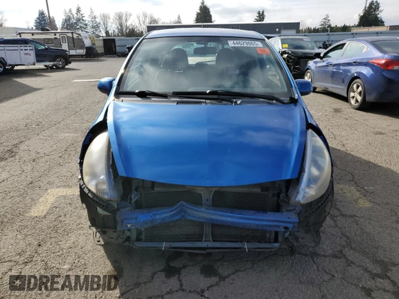 2007 Honda Fit Sport with VIN JHMGD38657S039872, listed as a Copart auction lot 44629865 with 163,196 mi miles and Salvage Title. Bid and sale history available at carsss.com. Image 5.