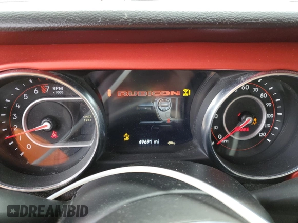 2020 Jeep Wrangler Rubicon with VIN 1C4HJXCG1LW324108, listed as a Copart auction lot 41880383 with 49,691 mi miles and . Bid and sale history available at DreamBid. Image 9.