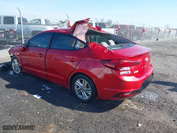 2019 Hyundai Elantra SEL with VIN 5NPD84LF6KH448542, listed as a IAAI auction lot 41661274 with 86,870 mi miles. Bid and sale history available at carsss.com. Image 3.