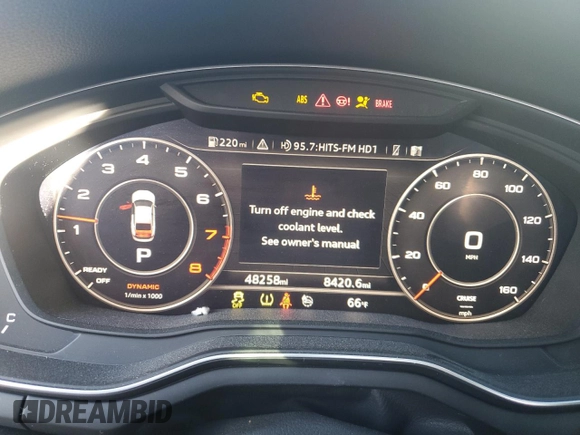 2019 Audi A5 Sportback Premium Plus with VIN WAUENCF57KA047483, listed as a Copart auction lot 76003493 with 48,528 mi miles. Bid and sale history available at carsss.com. Image 9.
