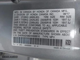 2017 Honda CR-V EX-L with VIN 2HKRW2H86HH668816, listed as a IAAI auction lot 41919484 with 117,856 mi miles. Bid and sale history available at carsss.com. Image 9.