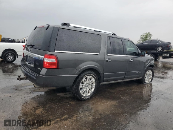 2015 Ford Expedition Max Platinum z VIN 1FMJK1MT2FEF03416, wystawiony jako Copart lot #58813525 z przebiegiem 174 634 mil mil oraz Szkoda całkowita • Salvage title. Historia ofert i sprzedaży dostępna na DreamBid. Obrazek 3.