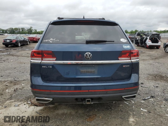 2021 Volkswagen Atlas SEL with VIN 1V2BR2CA8MC576209, listed as a Copart auction lot 57520615 with 63,575 mi miles and Salvage title. Bid and sale history available at DreamBid. Image 6.