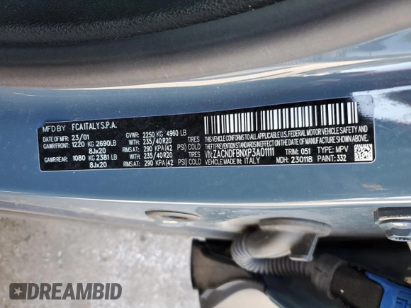2023 Dodge Hornet GT Plus with VIN ZACNDFBNXP3A01111, listed as a Copart auction lot 48530195 with 19,457 mi miles and Salvage Title. Bid and sale history available at DreamBid. Image 16.