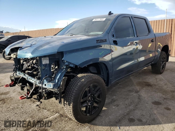 2024 Chevrolet Silverado 1500 Custom Trail Boss with VIN 3GCUDCE88RG260452, listed as a Copart auction lot 86317904 with 8,096 mi miles and Salvage Title. Bid and sale history available at carsss.com. Image 1.