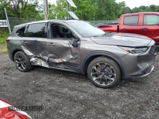 2024 Acura MDX w/A-Spec Package with VIN 5J8YE1H02RL019581, listed as a Copart auction lot 61801205 with 45,297 mi miles and Salvage title. Bid and sale history available at DreamBid. Image 4.