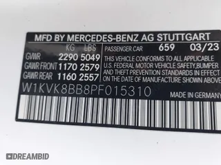 2023 Mercedes-Benz SL with VIN W1KVK8BB8PF015310, listed as a IAAI auction lot 41165754 with 7,781 mi miles. Bid and sale history available at carsss.com. Image 9.