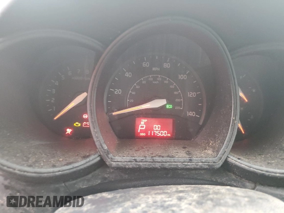 2014 Kia Rio LX with VIN KNADM4A35E6401373, listed as a Copart auction lot 47655755 with 117,500 mi miles and Salvage Title. Bid and sale history available at carsss.com. Image 9.
