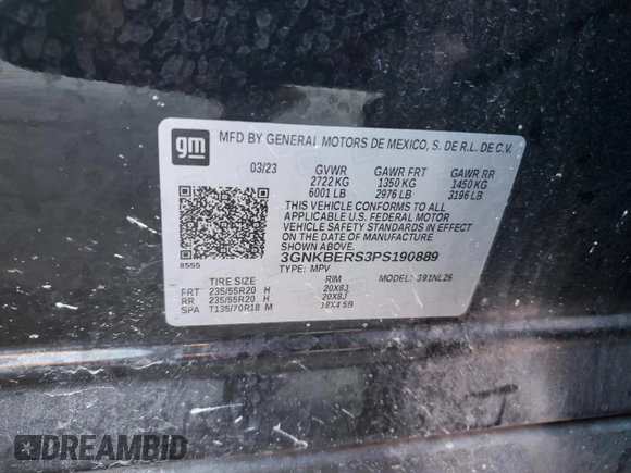 2023 Chevrolet Blazer RS z VIN 3GNKBERS3PS190889, wystawiony jako Copart lot #51268455 z przebiegiem 27 921 mil mil oraz Nie do naprawy • Non repairable. Historia ofert i sprzedaży dostępna na DreamBid. Obrazek 15.