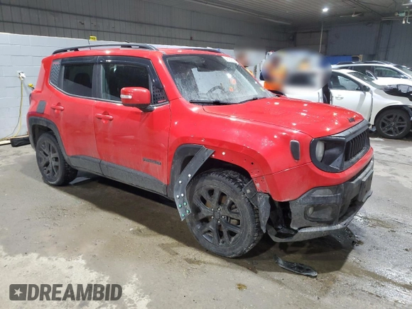 2018 Jeep Renegade Altitude with VIN ZACCJBBB7JPH21173, listed as a Copart auction lot 46781825 with 105,067 mi miles and Salvage title. Bid and sale history available at DreamBid. Image 4.