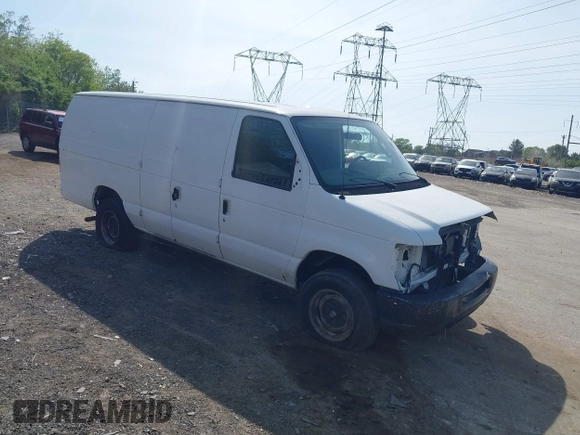 2014 Ford Econoline Cargo Commercial with VIN 1FTNS2EW2EDA83939, listed as a IAAI auction lot 42159453 with 148,947 mi miles. Bid and sale history available at carsss.com. Image 1.