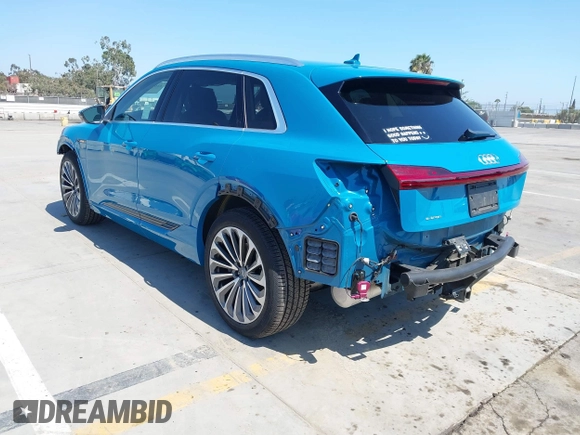 2019 Audi e-tron Prestige with VIN WA1VABGE1KB020498, listed as a IAAI auction lot 42663242 with 46,258 mi miles and . Bid and sale history available at DreamBid. Image 3.